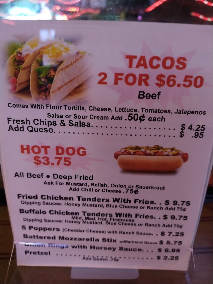 Fuzzy's Sports Bar & Grill Menu - Image 1